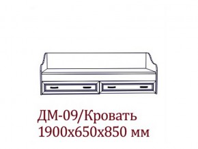 ДМ-09 Кровать (Без матраца 0,8*1,86 ) в Верхнем Тагиле - verhnij-tagil.magazin-mebel74.ru | фото