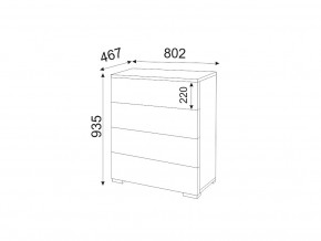 М05 (ручка брусок) Комод (4 ящика) в Верхнем Тагиле - verhnij-tagil.magazin-mebel74.ru | фото